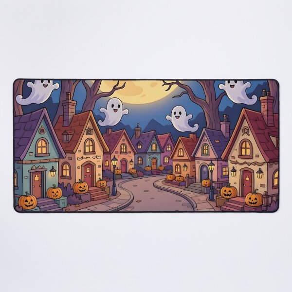 Item preview, Cute Halloween Ghost Village Full Moon Spooky Town designed and sold by Herodestroyer.