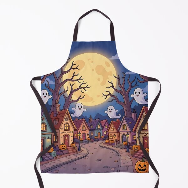 Item preview, Cute Halloween Ghost Village Full Moon Spooky Town designed and sold by Herodestroyer.