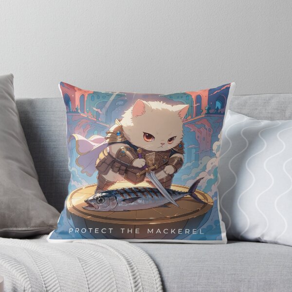 Item preview, Protect the Mackerel – Funny Cat Knight Warrior Fantasy Fish Lover designed and sold by Mousy17.