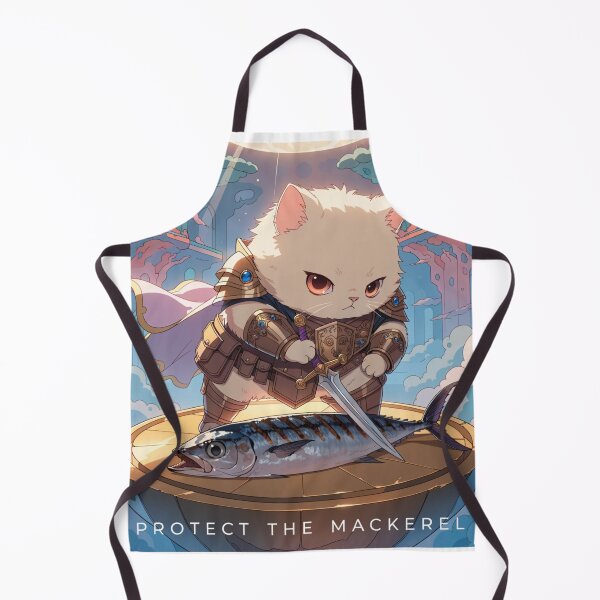 Item preview, Protect the Mackerel – Funny Cat Knight Warrior Fantasy Fish Lover designed and sold by Mousy17.