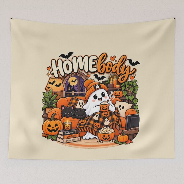 Item preview, Halloween Homebody Cozy Ghost Gift Spooky Night Style designed and sold by Corvoria.