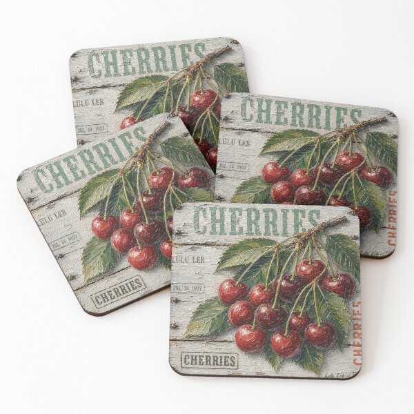 Item preview, Vintage Fruit Crate Art – Cherries  designed and sold by LuluLeb.