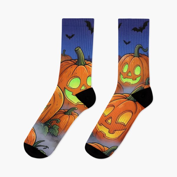 Item preview, Spooky Pumpkin Patch Halloween Jack O Lantern Bats designed and sold by Herodestroyer.