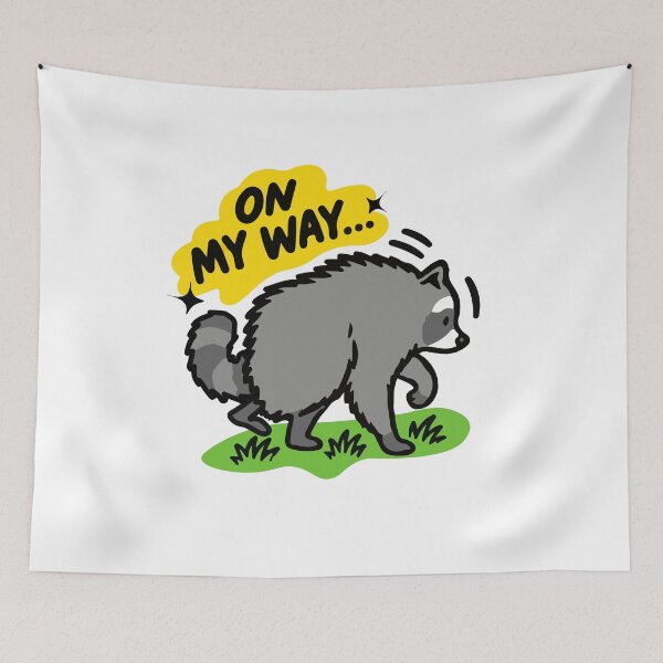 Item preview, Jimothy Raccoon "On My Way..." Funny Meme designed and sold by benyrhmt.