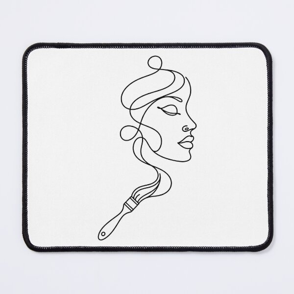 Item preview, Woman Paintbrush Minimal Line Art designed and sold by LineArtDrawing.