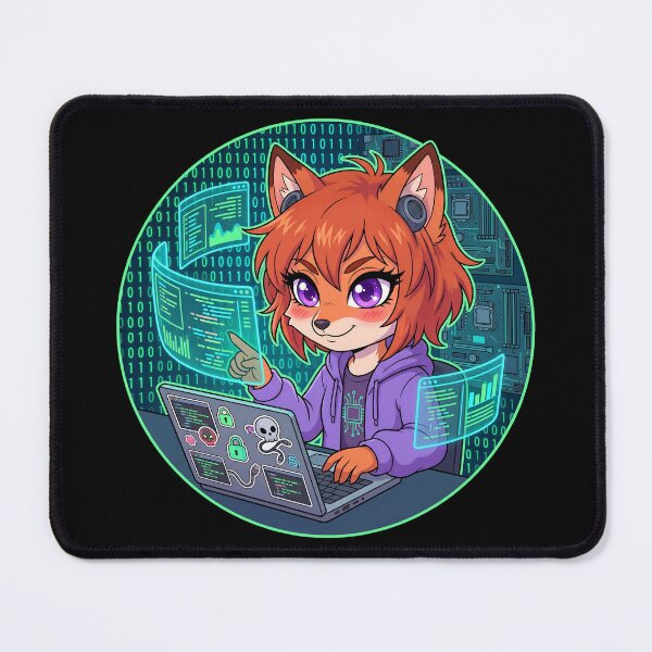 Item preview, Tech Lead Cyber Fox - Software Engineer Hologram Chibi designed and sold by CaliLuminos.