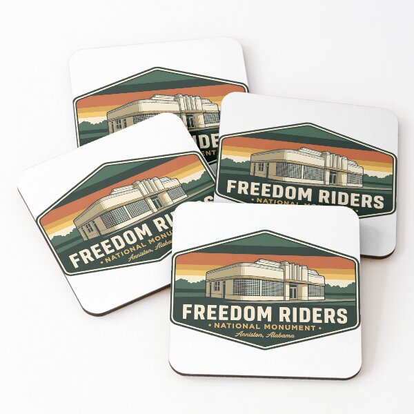 Item preview, Freedom Riders National Monument Bus Station Retro Badge Sticker designed and sold by DetourDgn.
