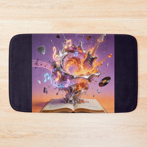 Item preview, Electric Guitar and Music Splash Erupting from Vintage Book designed and sold by OksArtStudio.