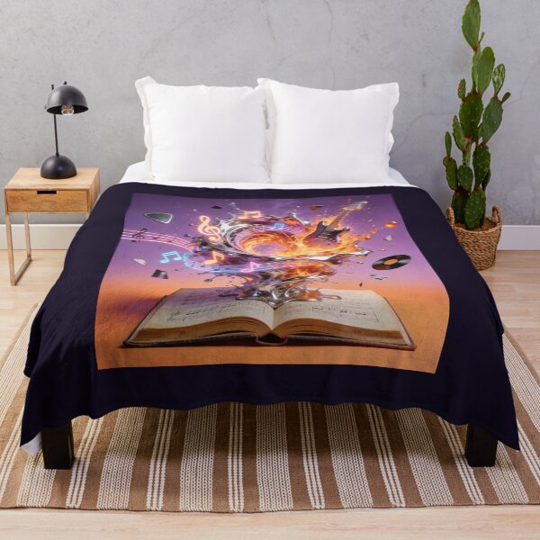 Item preview, Electric Guitar and Music Splash Erupting from Vintage Book designed and sold by OksArtStudio.