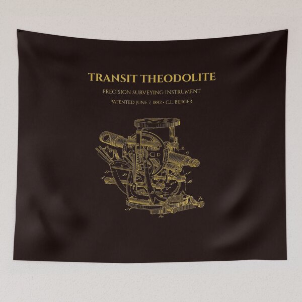 Item preview, Vintage 1892 Transit Theodolite Patent Print designed and sold by incognipress.