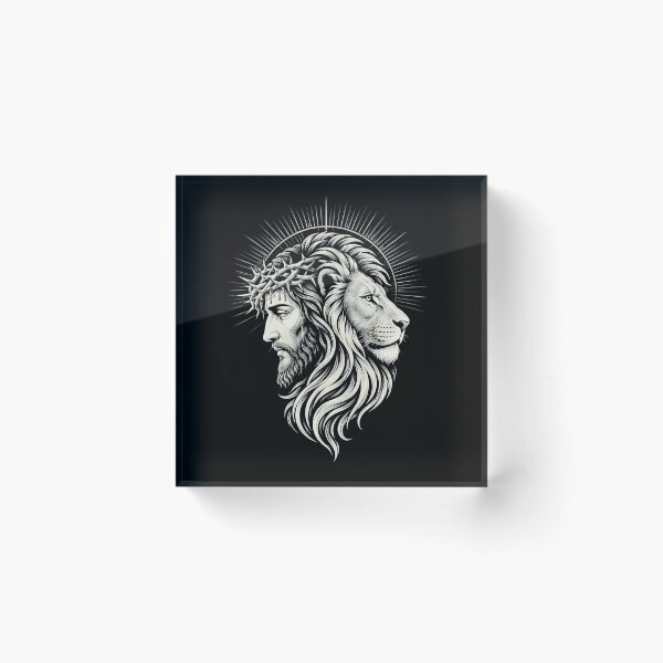 Item preview, Lion of Judah and Jesus Crown of Thorns Christian Faith Illustration designed and sold by ChristianLife.
