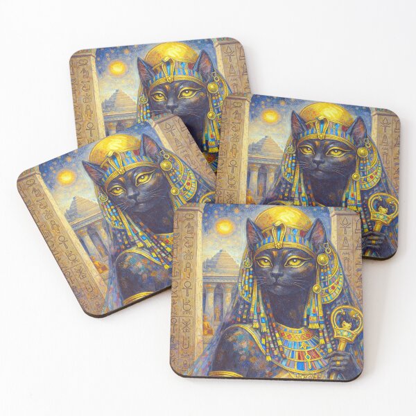 Item preview, Bastet Painting – Egyptian Goddess of Cats and Protection designed and sold by GalleryKauffeld.