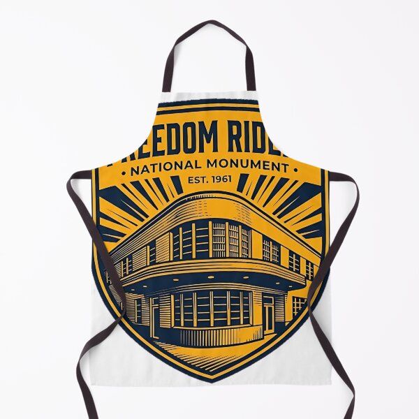 Item preview, Freedom Riders Monument Bus Station Duotone Linocut Sticker designed and sold by DetourDgn.