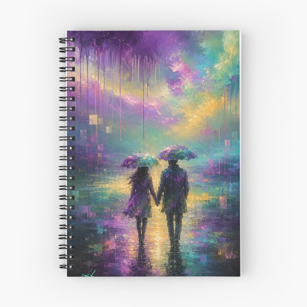 Item preview, Purple Rain Romance - Romantic Impressionist Rainy Couple Painting designed and sold by Joey Santiago.