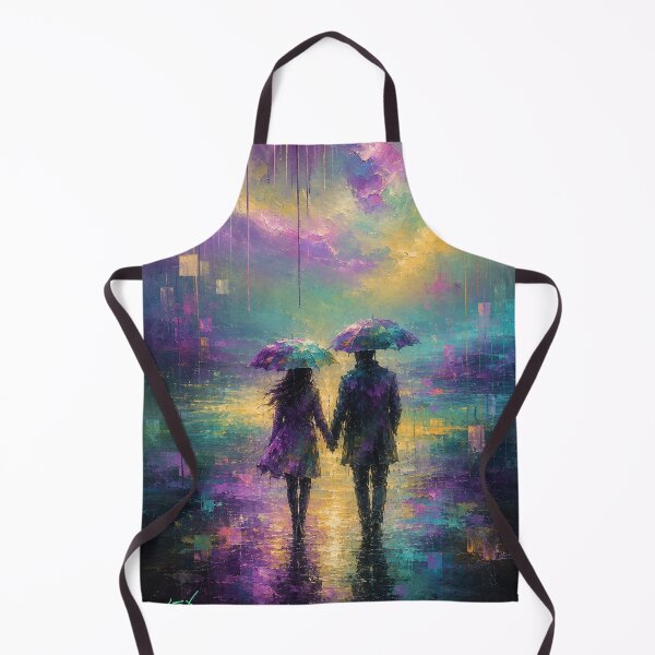 Item preview, Purple Rain Romance - Romantic Impressionist Rainy Couple Painting designed and sold by Joey Santiago.