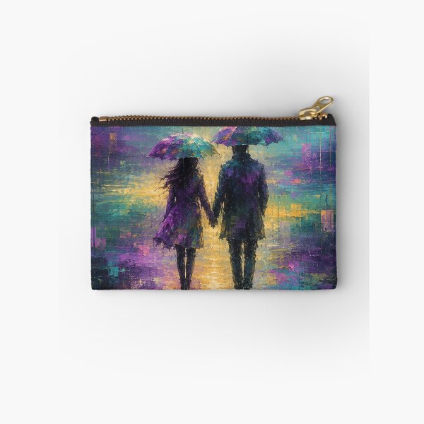 Item preview, Purple Rain Romance - Romantic Impressionist Rainy Couple Painting designed and sold by Joey Santiago.