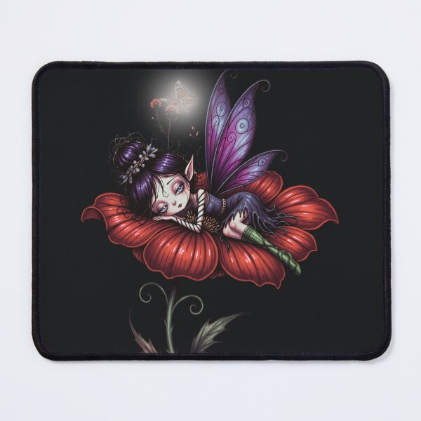 Item preview, Gothic Fairy on Crimson Flower with Butterfly designed and sold by INKandSOULbyLUNA.