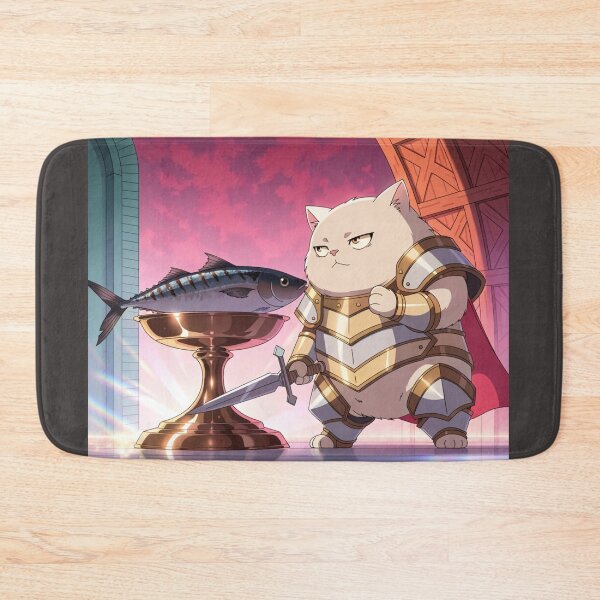 Item preview, Protect the Mackerel – Funny Cat Knight Defender Fish Lover Fantasy designed and sold by Mousy17.