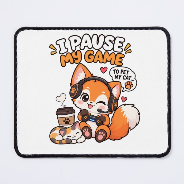Item preview, Cute Gamer Fox – Funny Gaming and Cat Lover Design designed and sold by JrNergal.