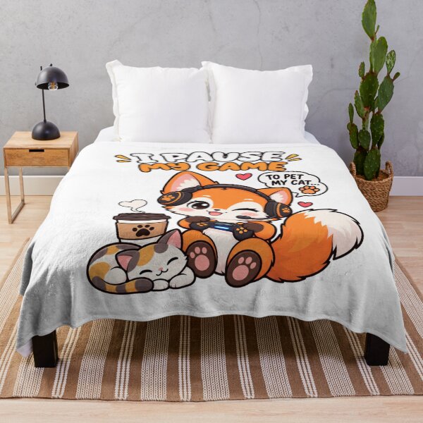 Item preview, Cute Gamer Fox – Funny Gaming and Cat Lover Design designed and sold by JrNergal.