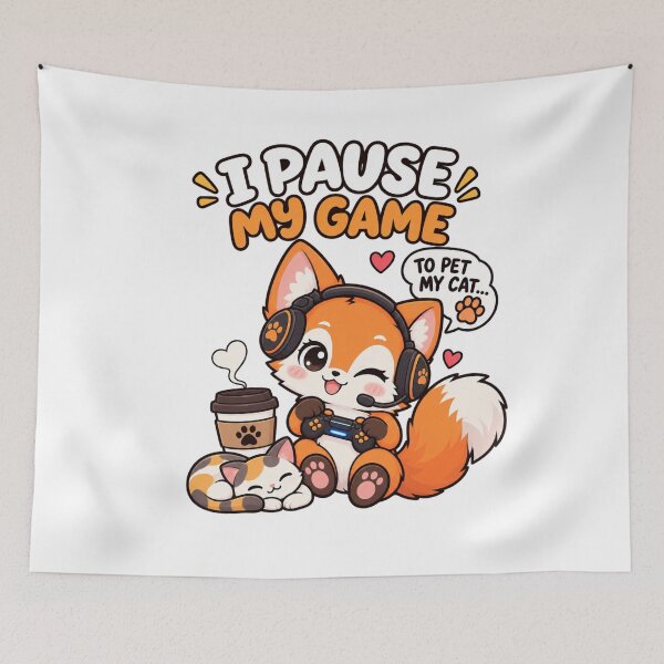 Item preview, Cute Gamer Fox – Funny Gaming and Cat Lover Design designed and sold by JrNergal.