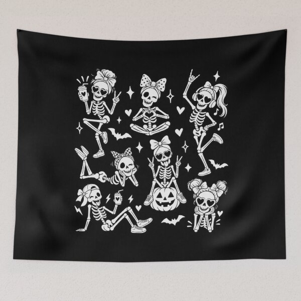 Item preview, Cute Skeleton Girls Halloween Spooky Bow Party designed and sold by afr-saad.