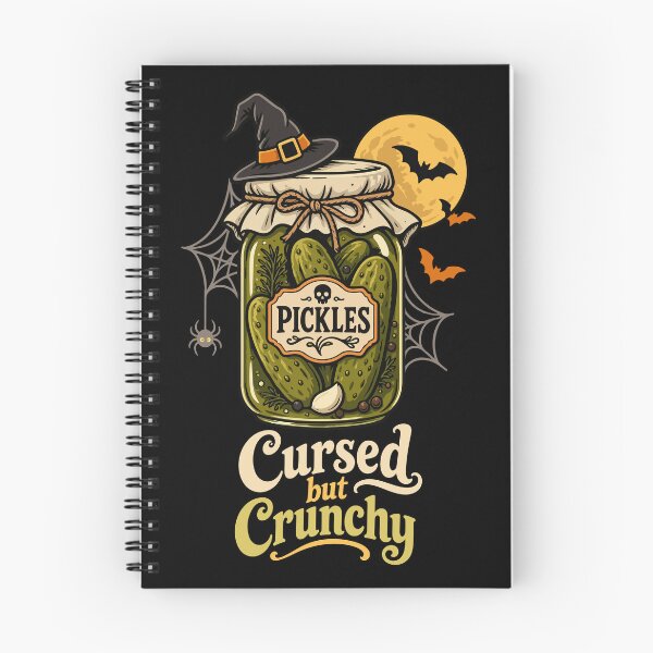 Item preview, Cursed but Crunchy – Spooky Pickle Jar with Witch Vintage Halloween Vibes designed and sold by Skryp-art.
