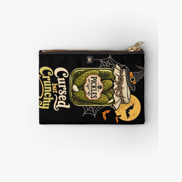 Item preview, Cursed but Crunchy – Spooky Pickle Jar with Witch Vintage Halloween Vibes designed and sold by Skryp-art.