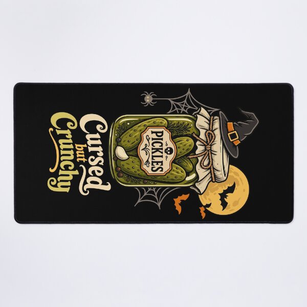Item preview, Cursed but Crunchy – Spooky Pickle Jar with Witch Vintage Halloween Vibes designed and sold by Skryp-art.