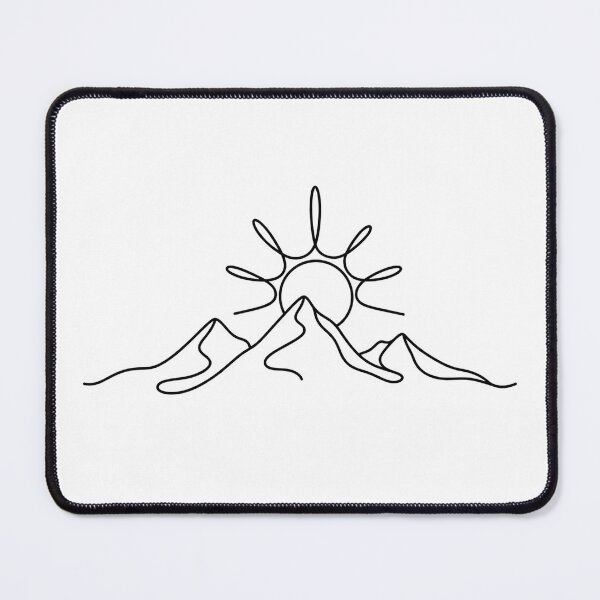 Item preview, Mountain Sunrise Minimal Line Art designed and sold by LineArtDrawing.