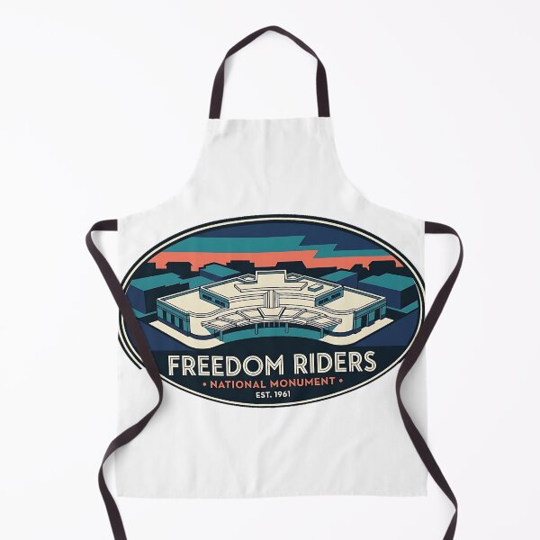 Item preview, Freedom Riders Monument Bus Station Aerial Art Deco Sticker designed and sold by DetourDgn.