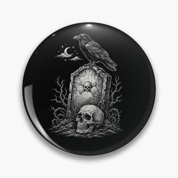 Item preview, Halloween The Raven and the Skull  Moon – Crow Gothic Dark Art designed and sold by SOUFIANE1991.