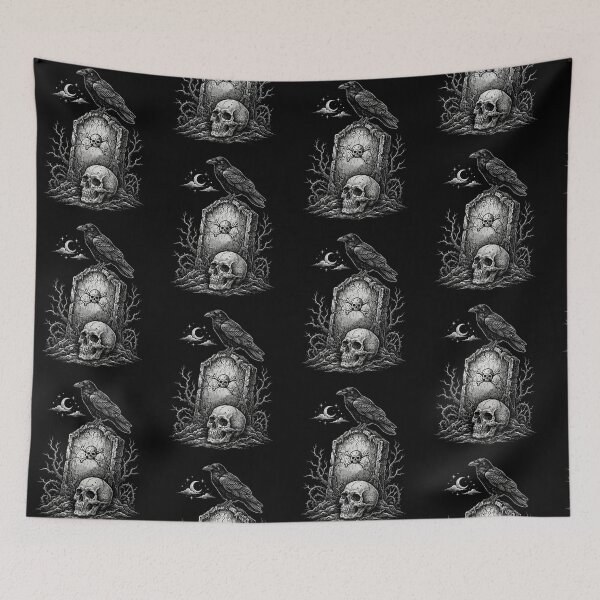 Item preview, Halloween The Raven and the Skull  Moon – Crow Gothic Dark Art designed and sold by SOUFIANE1991.