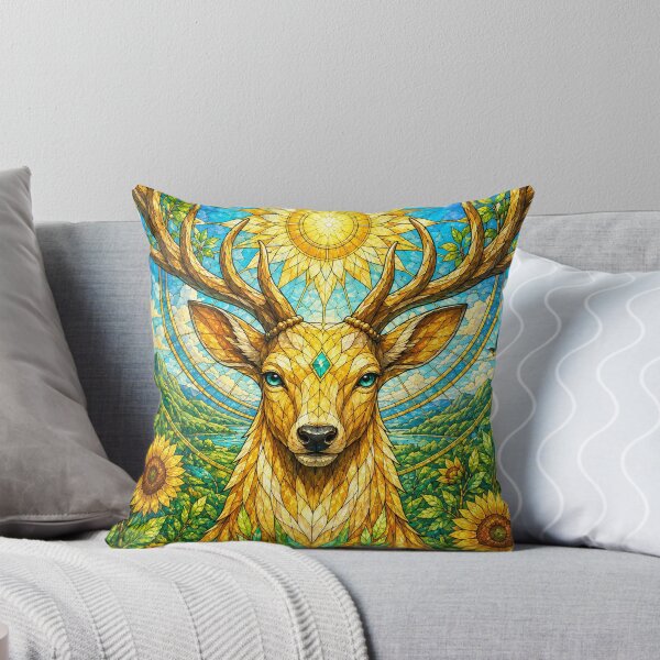 Item preview, The Guardian of Summer – Stained Glass Sun Deer designed and sold by Pixel Otaku Gallery.