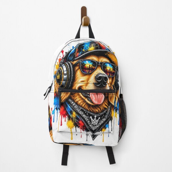 Item preview, Copy of Cool Golden Retriever DJ Wearing Sunglasses and Headphones Streetwear Splash Art Title designed and sold by KTD28_SHOP.