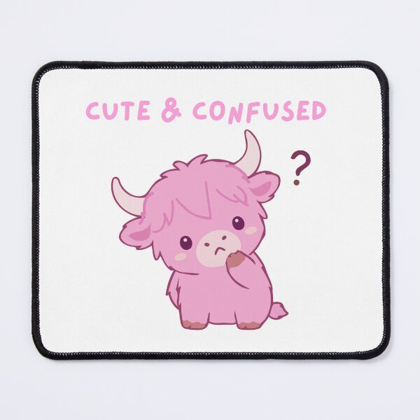 Item preview, Cute and Confused Highland Cow Sticker Pink designed and sold by rilamofushop.