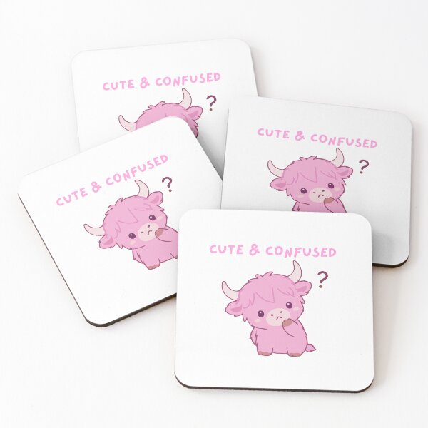Item preview, Cute and Confused Highland Cow Sticker Pink designed and sold by rilamofushop.