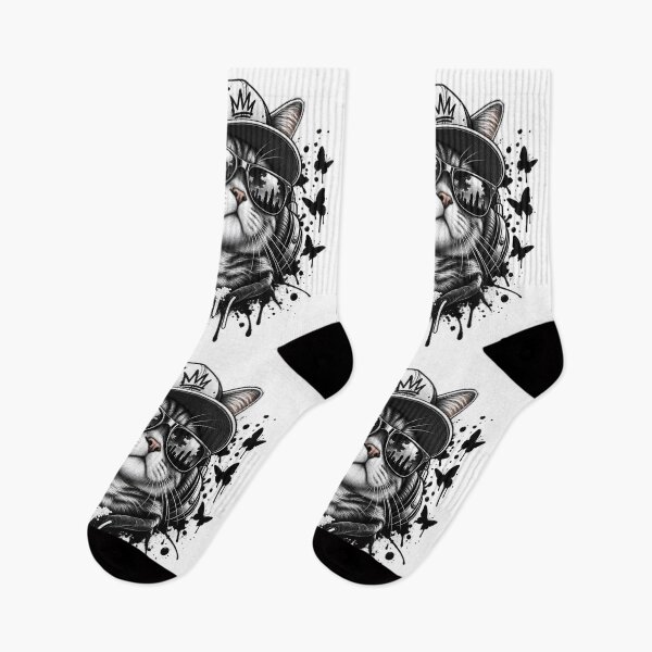 Item preview, Cool Streetwear DJ Cat with Headphones and Sunglasses Graffiti Art designed and sold by KTD28_SHOP.