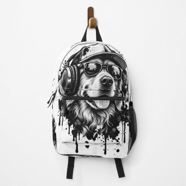 Item preview, Cool Golden Retriever DJ Wearing Sunglasses and Headphones Streetwear Splash Art Title designed and sold by KTD28_SHOP.