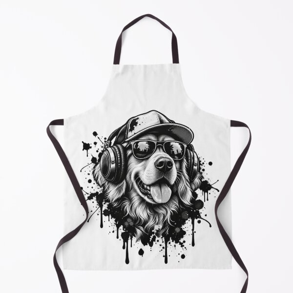 Item preview, Cool Golden Retriever DJ Wearing Sunglasses and Headphones Streetwear Splash Art Title designed and sold by KTD28_SHOP.