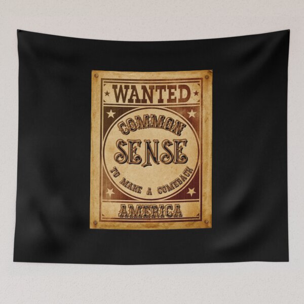Item preview, Wanted Common Sense To Make A Comeback - Funny Vintage Western Poster designed and sold by PoppaBear71.