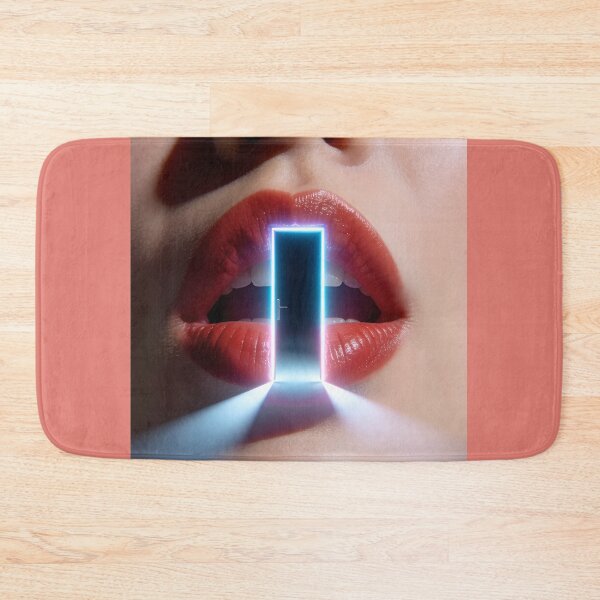 Item preview, Glowing Neon Door Portal inside Red Lips Surreal Art designed and sold by OksArtStudio.