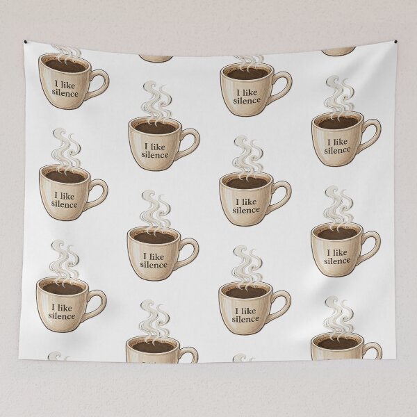 Item preview, I Like Silence - Hand Drawn Coffee Mug designed and sold by Nela-&-Lena.