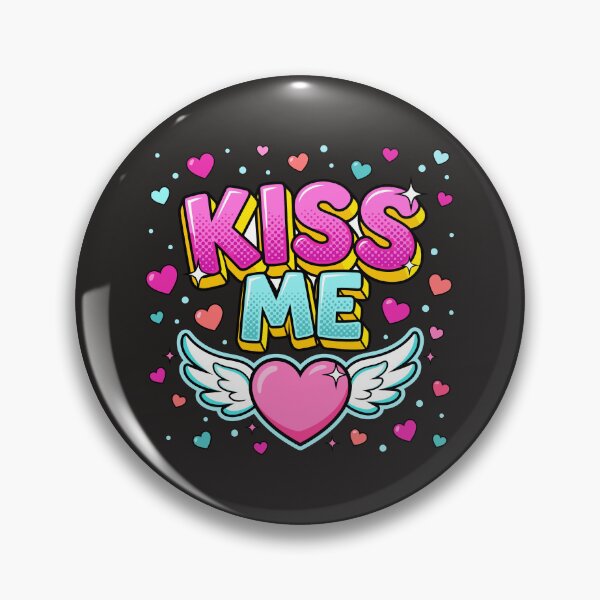 Item preview, Kiss Me romantic cartoon design designed and sold by hobikeyfimartdijital.