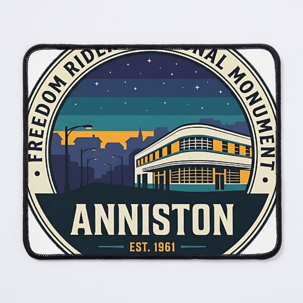 Item preview, Freedom Riders National Monument Night Vista Circle Sticker designed and sold by DetourDgn.