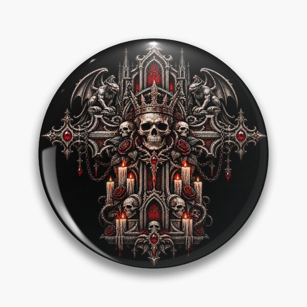 Item preview, Gothic Skull Cathedral Cross designed and sold by TheInkRaven.