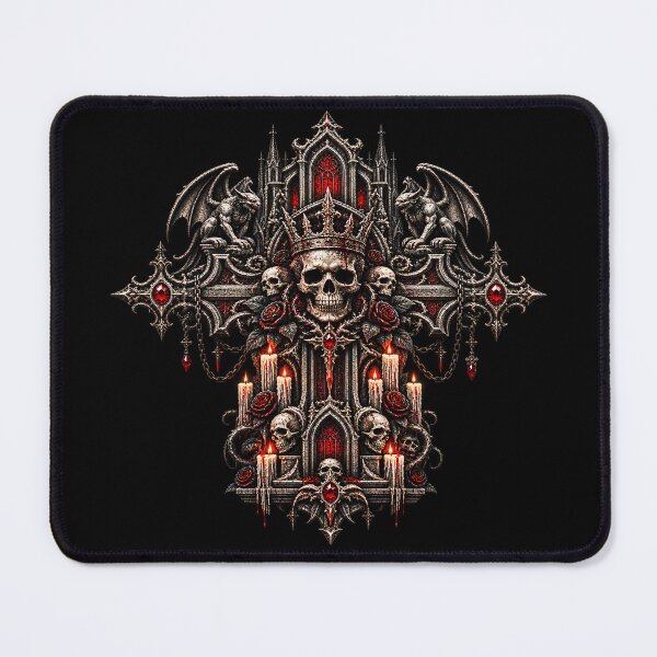 Item preview, Gothic Skull Cathedral Cross designed and sold by TheInkRaven.