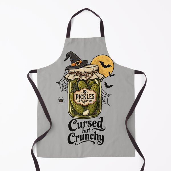 Item preview, Cursed but Crunchy – Funny Halloween Pickle Jar designed and sold by Skryp-art.