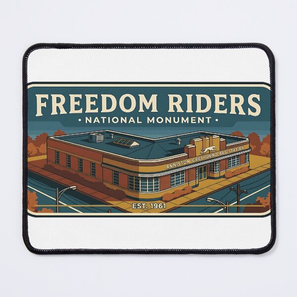 Item preview, Freedom Riders National Monument Autumn Dusk Sticker designed and sold by DetourDgn.
