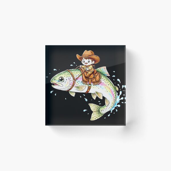 Item preview, Cowboy Trout Rainbow Fishing Western Style Design for Anglers and Fishermen Gift designed and sold by Teetreasure2.
